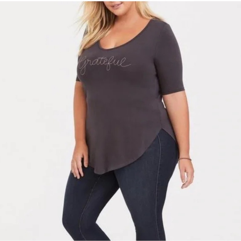 COPY - Torrid - super soft Grateful dark gray shirt size 3